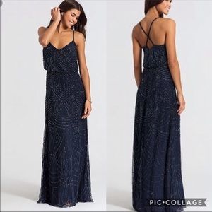 NWT Adrianna Papell long beaded dress